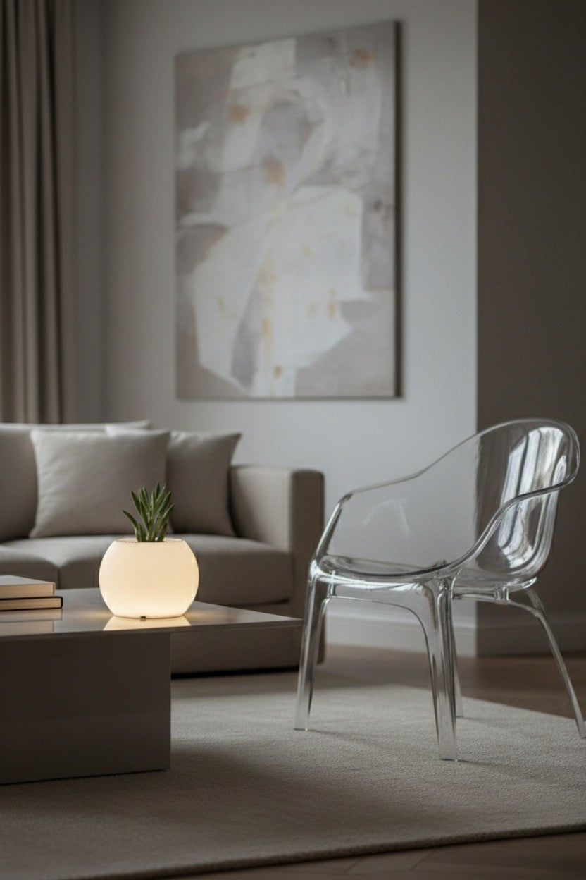 Moon Şarjlı Dekoratif Masaüstü Işıklı Lamba Saksı (Gün Işığı)