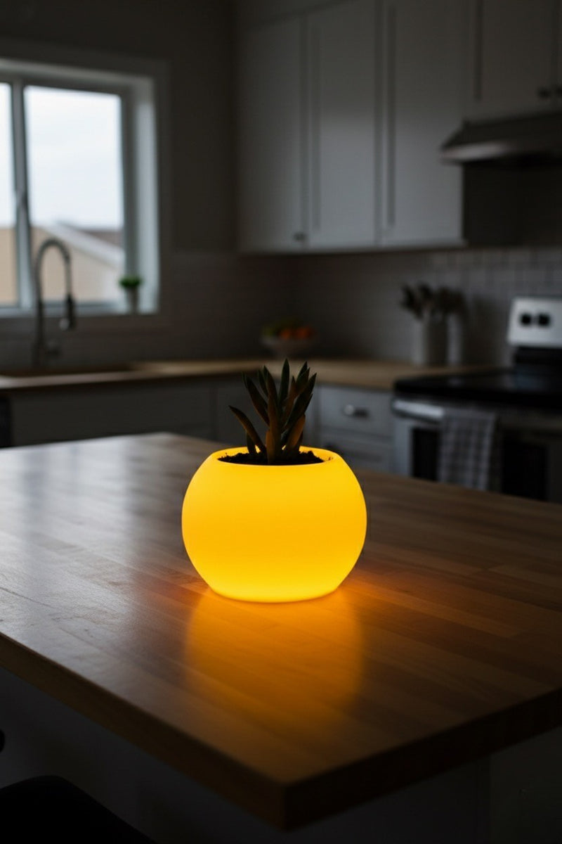 Moon Şarjlı Dekoratif Masaüstü Işıklı Lamba Saksı (RGB)