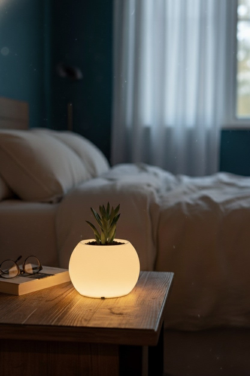 Moon Şarjlı Dekoratif Masaüstü Işıklı Lamba Saksı (Gün Işığı)