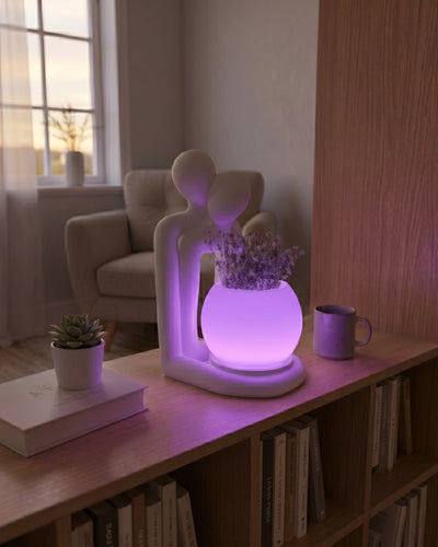 Lofony Love serisi ışıklı saksı & figür (RGB)