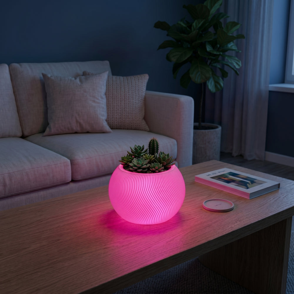 LOFONY Vena | Şarjlı Dekoratif Masaüstü Işıklı Lamba Saksı (RGB)
