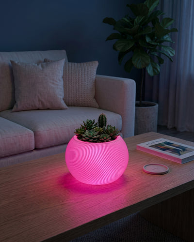 LOFONY Vena | Şarjlı Dekoratif Masaüstü Işıklı Lamba Saksı (RGB)