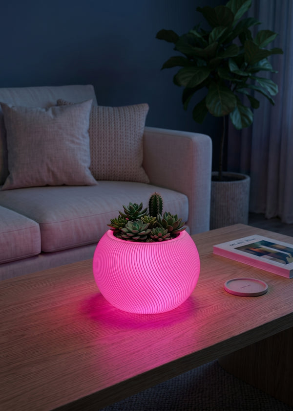 LOFONY Vena | Şarjlı Dekoratif Masaüstü Işıklı Lamba Saksı (RGB)
