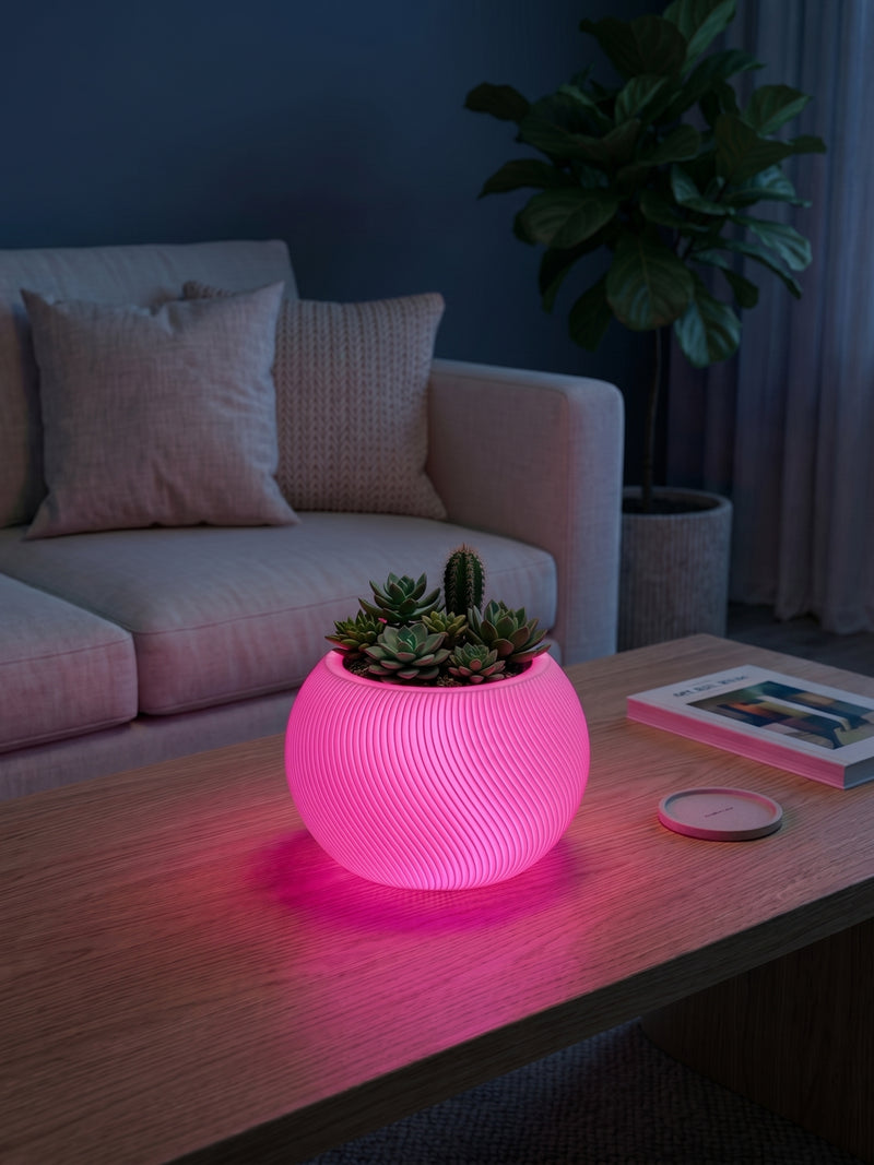 LOFONY Vena | Şarjlı Dekoratif Masaüstü Işıklı Lamba Saksı (RGB)