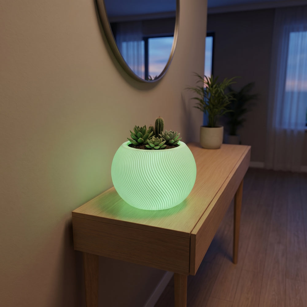 LOFONY Vena | Şarjlı Dekoratif Masaüstü Işıklı Lamba Saksı (RGB)