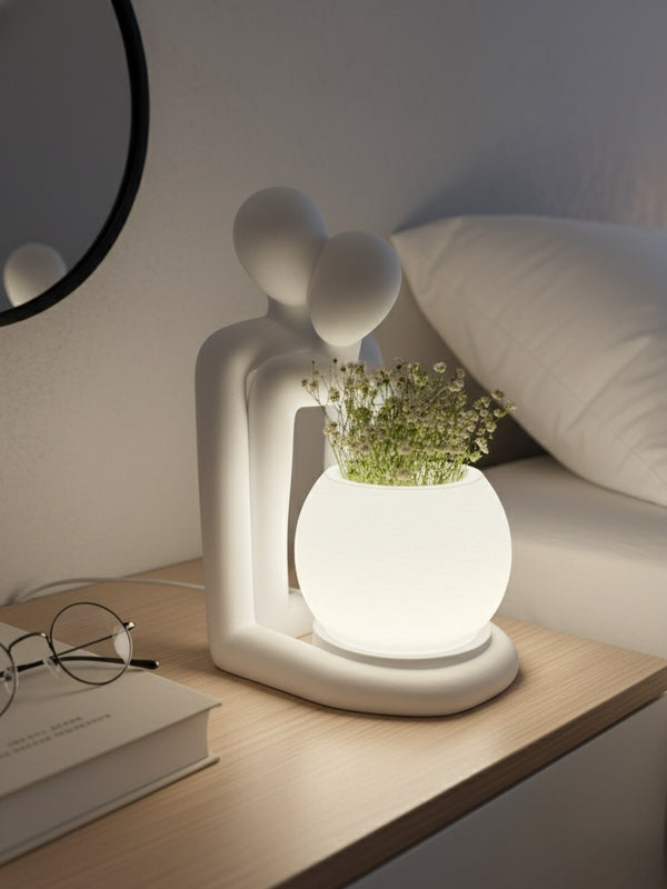 Lofony Love serisi ışıklı saksı & figür (Gün Işığı)