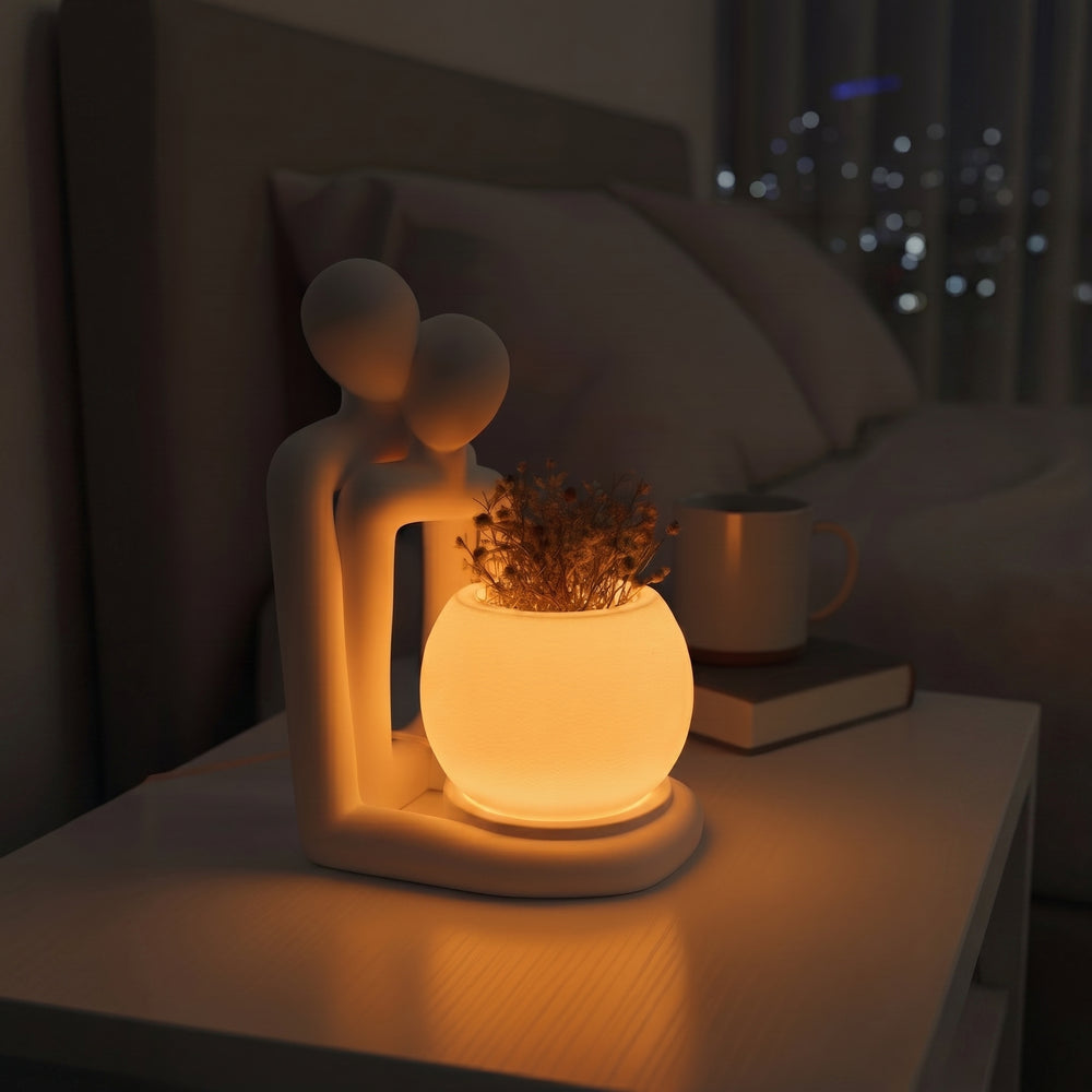 Lofony Love serisi ışıklı saksı & figür (RGB)