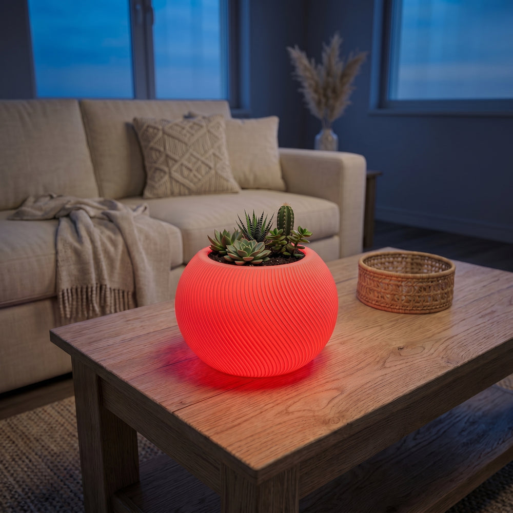 LOFONY Vena | Şarjlı Dekoratif Masaüstü Işıklı Lamba Saksı (RGB)